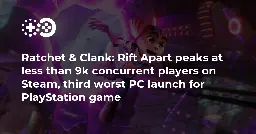 Ratchet &amp; Clank: Rift Apart peaks at less than 9k concurrent players on Steam, third worst PC launch for PlayStation game | Game World Observer