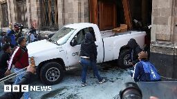 Mexico: Protesters crash truck through National Palace's door