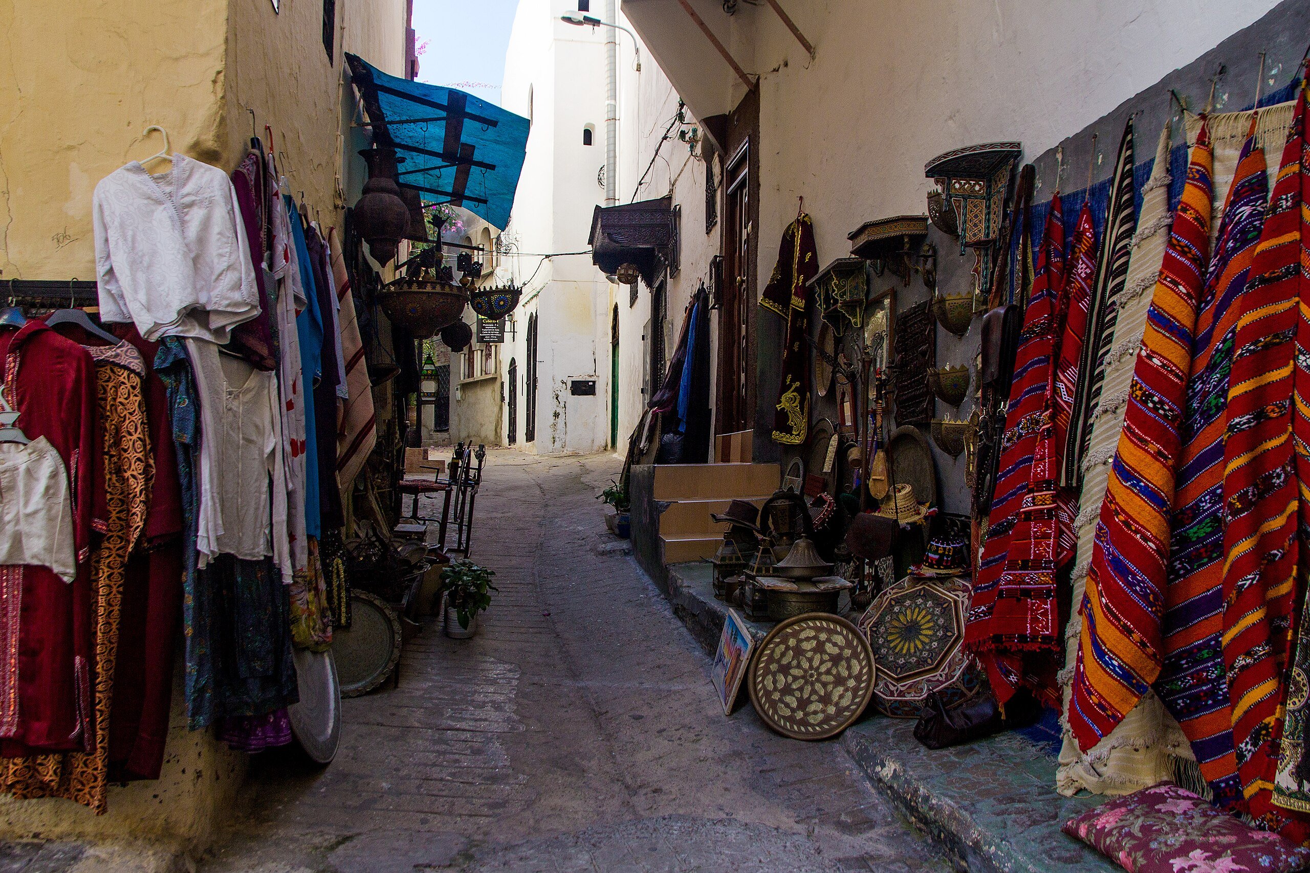 Old quarter alleyway in Tangier, Morocco