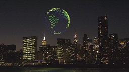 A thousand drones bring climate-change light show to New York’s skyline