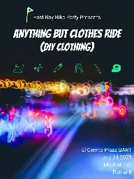 East Bay Bike Party July 2023 – Anything but clothes (DIY clothing) Ride