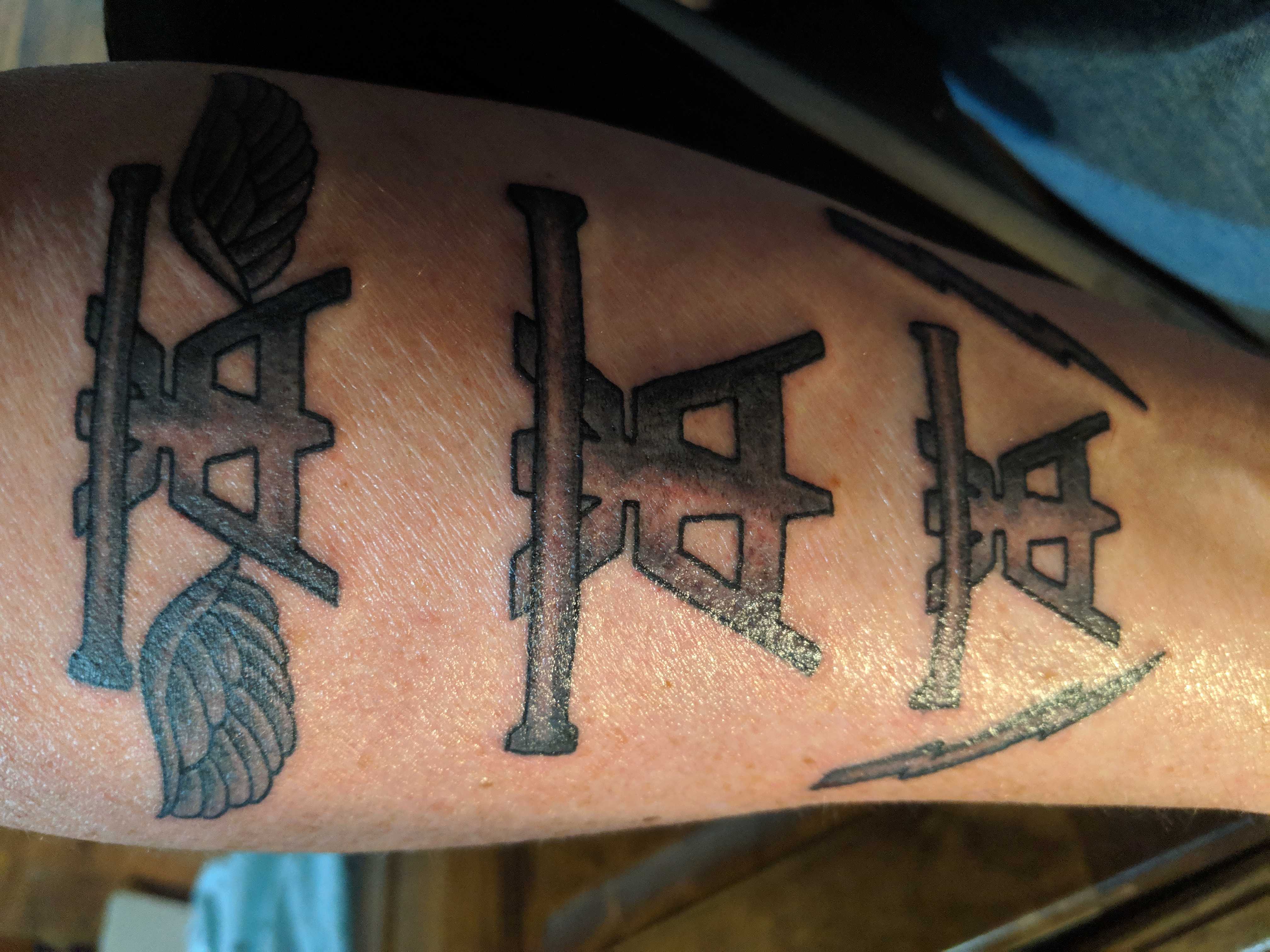 Rating badges I earned a lifetime ago in The US Navy. Spencer, Against All Odds Tattoo, Powell TN