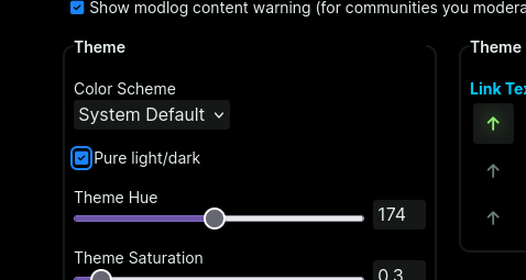 pure light/dark theme setting