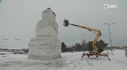 Estonia's largest ever snowman completed in Nõo, Tartu County