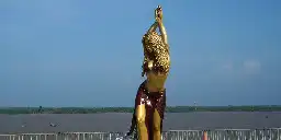 A 21-foot statue of Shakira has been unveiled to honor the singer — take a look