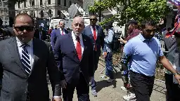 Hecklers Drown Out Trump’s Bootlicking Brigade Outside Courthouse