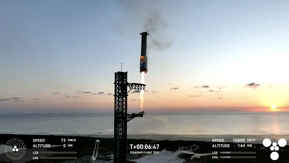 SpaceX Launches Starship Mega-Rocket and Catches Its Booster in Midair on First Try