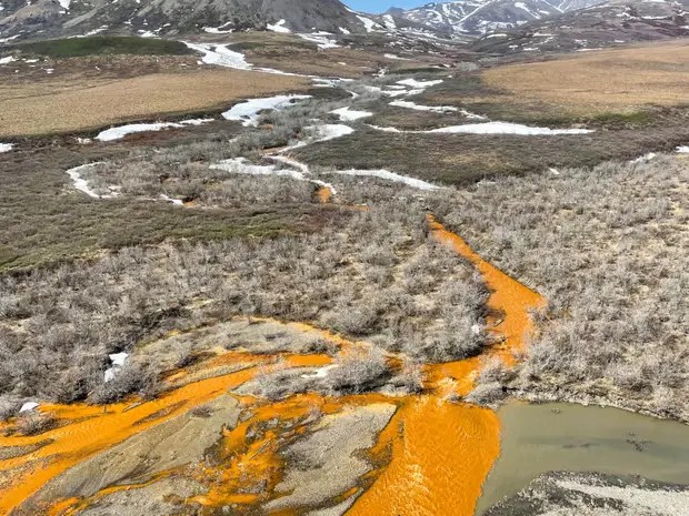 Alaskan rivers turning orange due to climate change, study finds