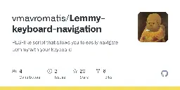 GitHub - vmavromatis/Lemmy-keyboard-navigation: RES-like script that allows you to easily navigate Lemmy with your keyboard