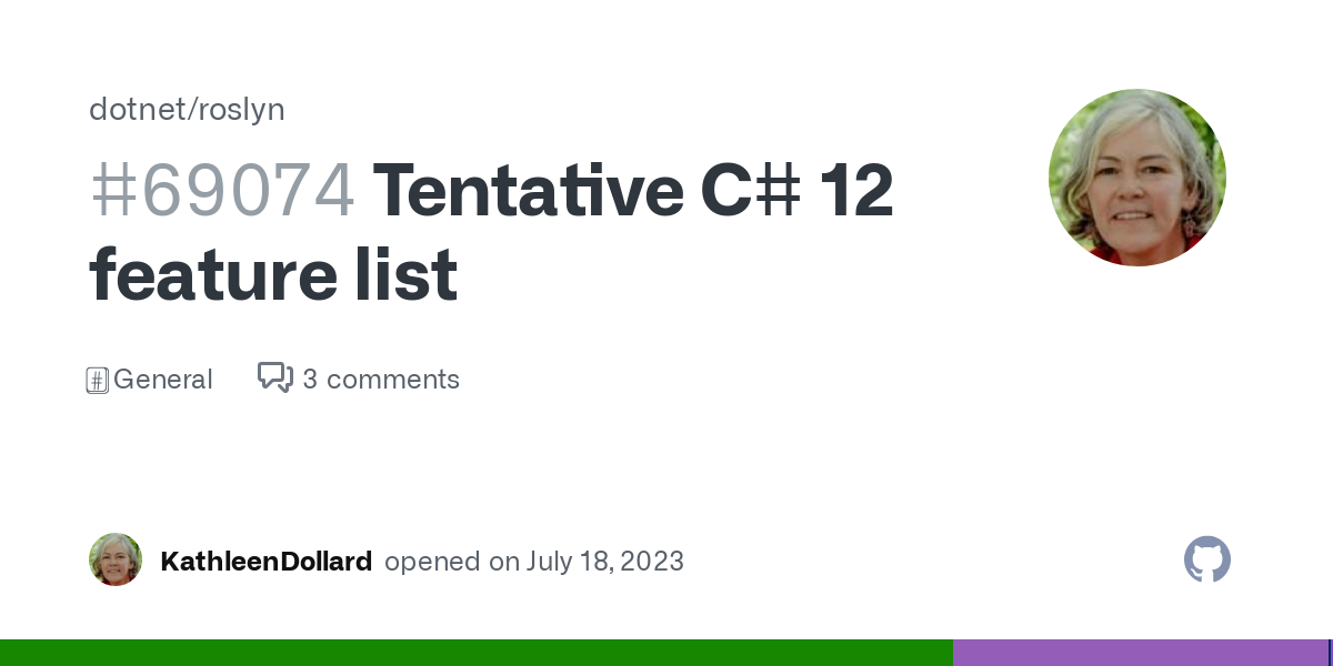 Tentative C# 12 feature list · dotnet/roslyn · Discussion #69074