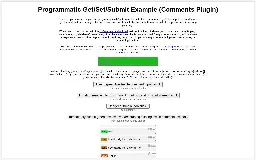 Programmatic Get/Set/Submit Example (Comments Plugin)