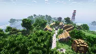 The small City from Back To Beta, with 1.20.1 shaders and rendering