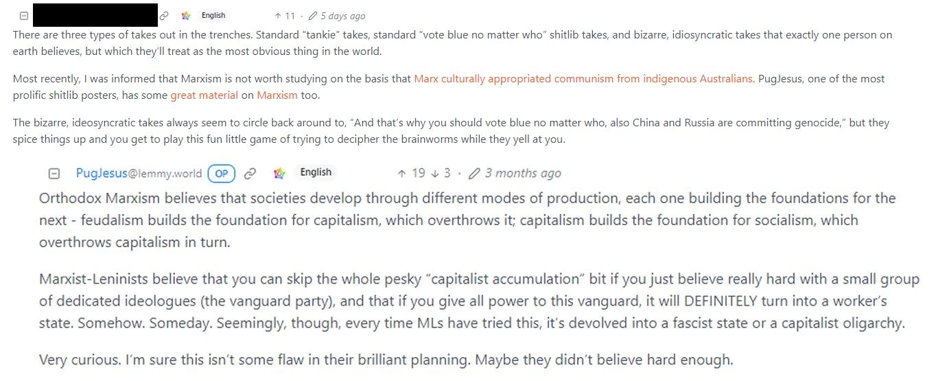 Being a shitlib is when you describe Orthodox Marxism positively, and MLs negatively