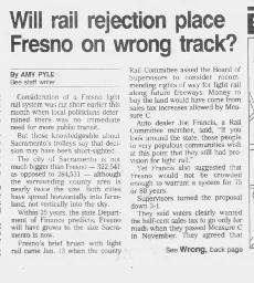 Will rail rejection place Fresno on wrong track? - Newspapers.com