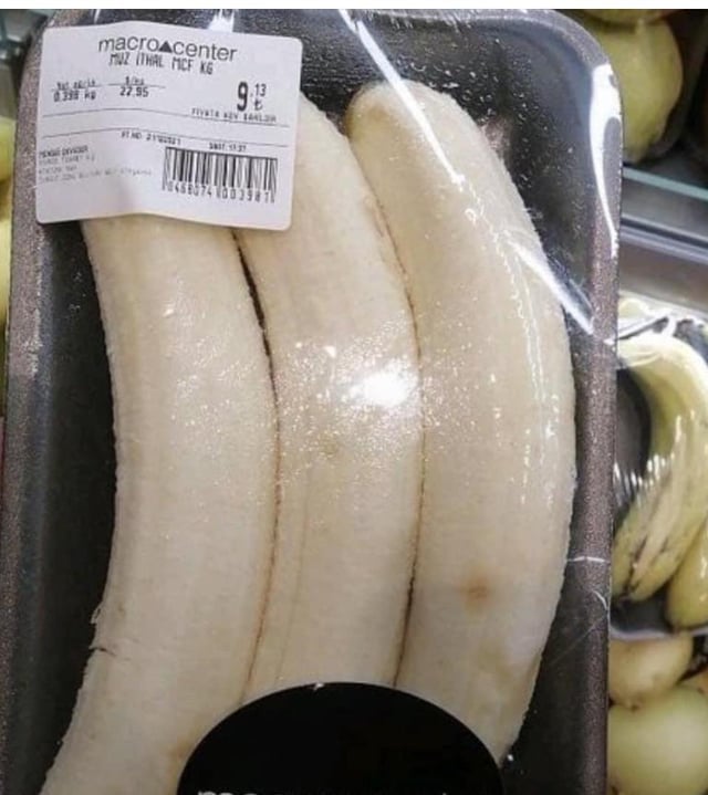 packaged pre-peeled bananas