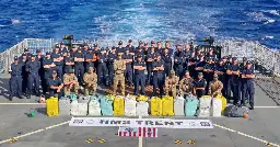 British warship and U.S. aircraft seize 6,000 pounds of cocaine and other drugs after "high-speed chase" in Caribbean Sea