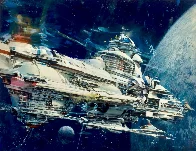 Art by John Berkey for Colonies in Space by T.A. Heppenheimer (1978)