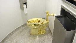 4 men charged in theft of satirical golden toilet titled 'America,' at Churchill's birthplace