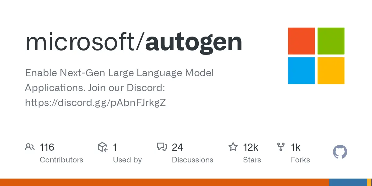 GitHub - microsoft/autogen: Enable Next-Gen Large Language Model Applications. Join our Discord: https://discord.gg/pAbnFJrkgZ