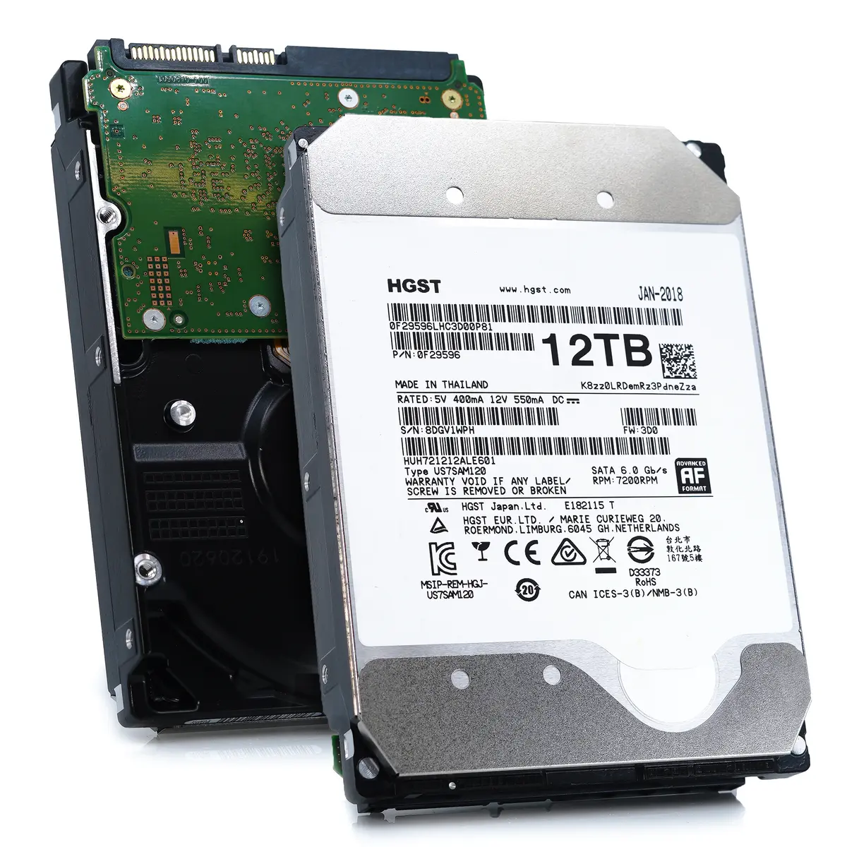 HGST Ultrastar He12 HUH721212ALE601 0F29596 12TB 7.2K RPM Power Disable SATA 6Gb/s 3.5" HDD