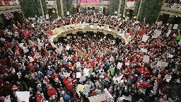 Unions in Wisconsin sue to reverse collective bargaining restrictions on teachers, others