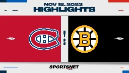 NHL Highlights | Canadiens vs. Bruins - November 18, 2023