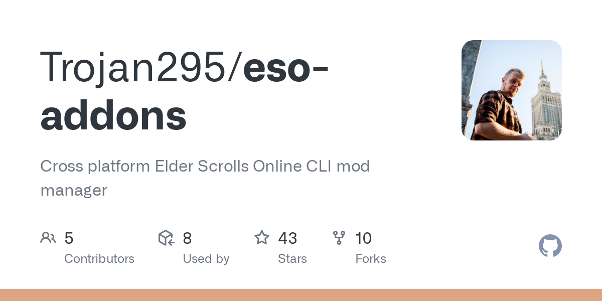 GitHub - Trojan295/eso-addons: Cross platform Elder Scrolls Online CLI mod manager