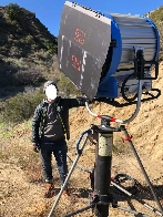 Setting up an 18k HMI on the side of a mountain