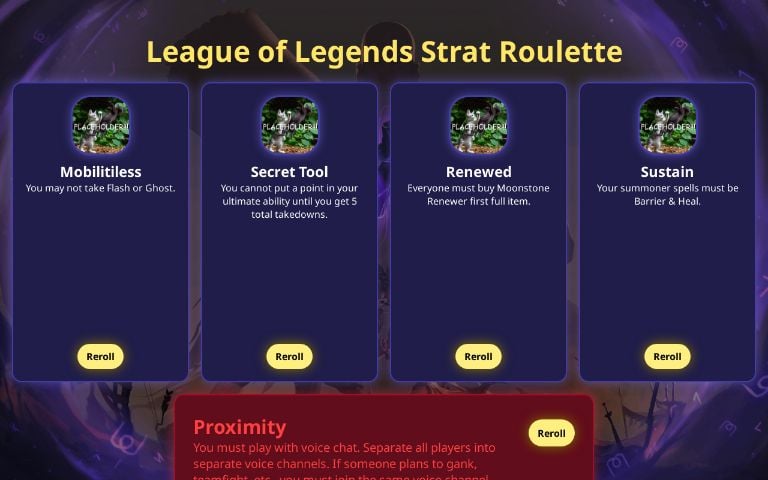 League of Legends Strat Roulette ― Perchance Generator