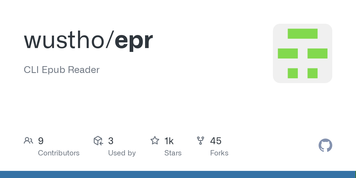 GitHub - wustho/epr: CLI Epub Reader