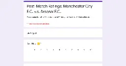 Post-Match Ratings: Manchester City F.C. v.s. Arsenal F.C.