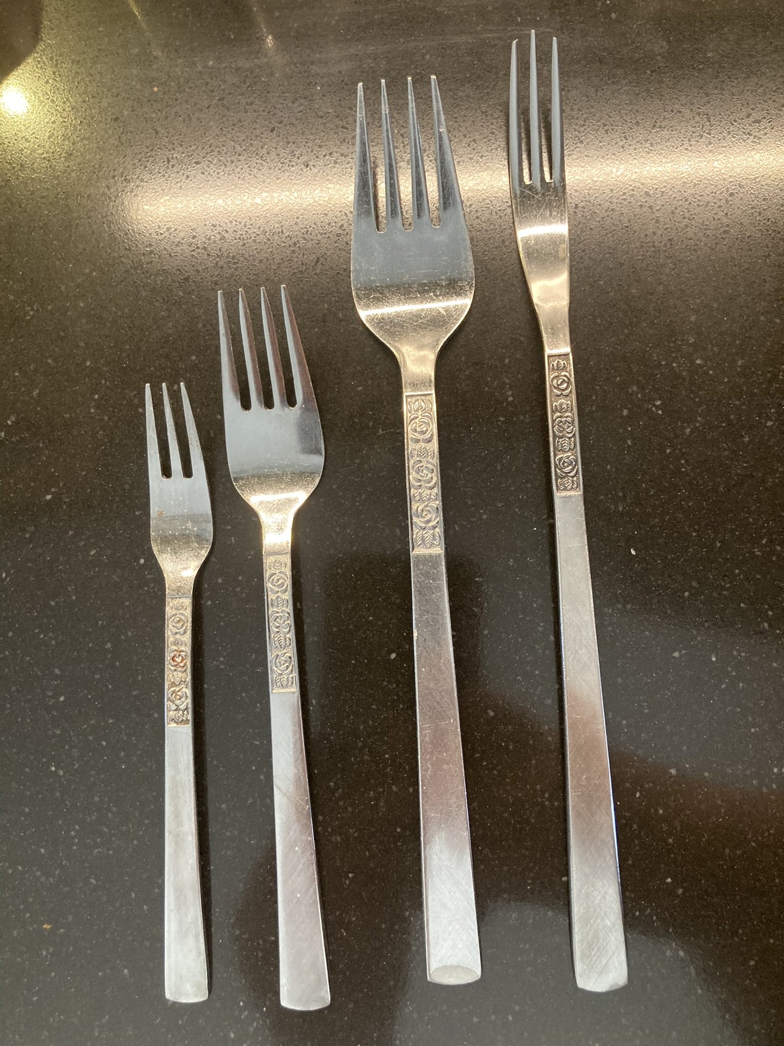 Pickled herring fork, sandwich/dessert fork, table fork, pickle/crustacean fork