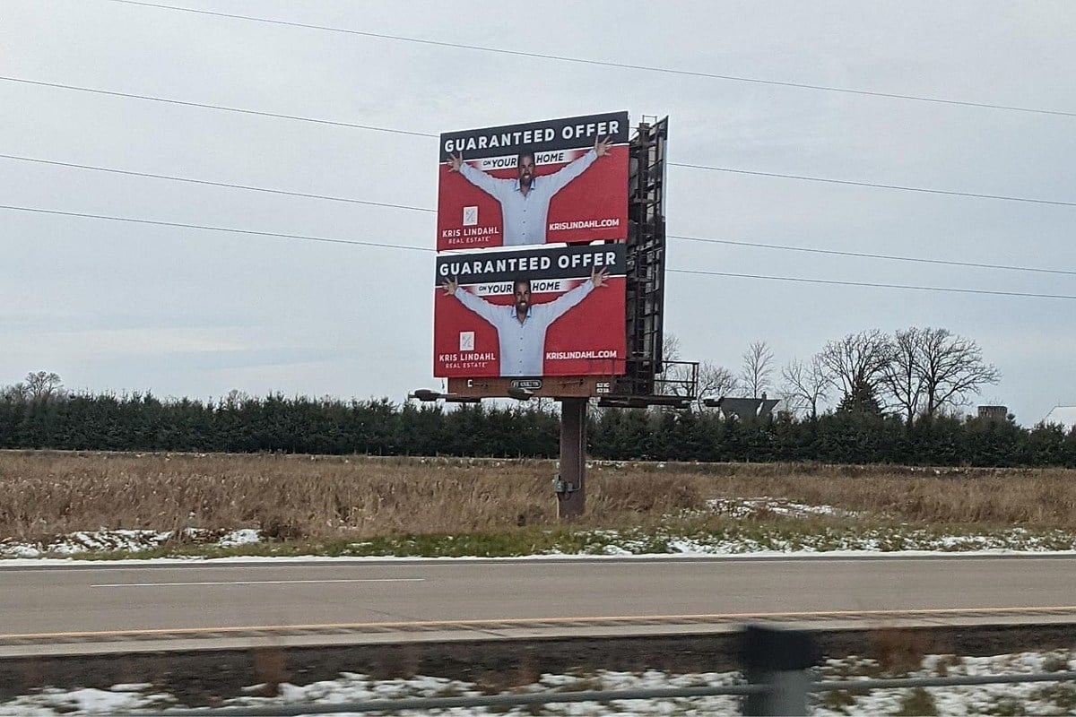 2 billboards on top of each other