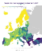 This map shows the share of the European population that has (as of 2021) never (!) used the internet