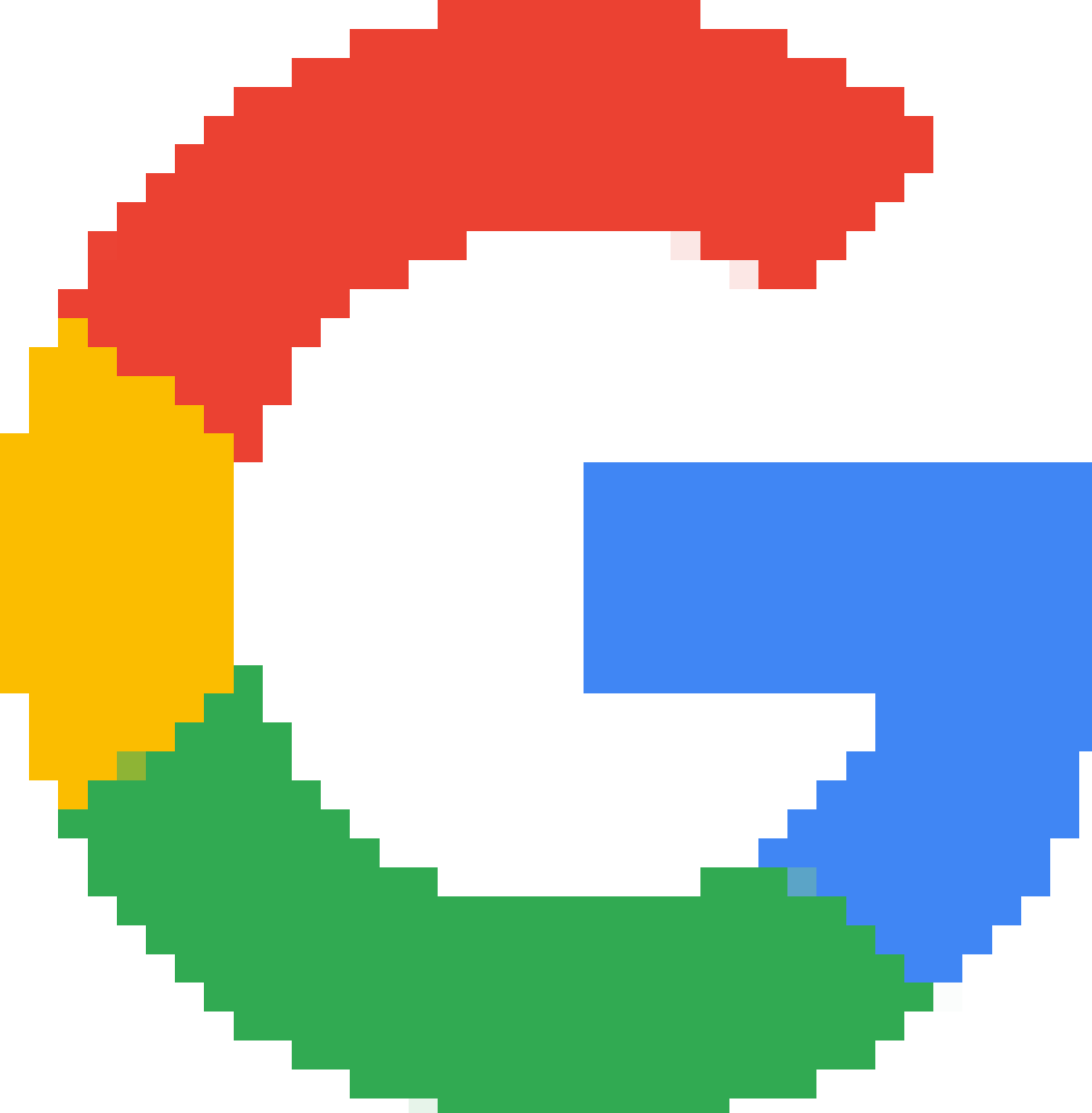 pixelized Google's G logo