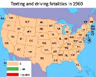 Texting and Driving Fatalities in 1960