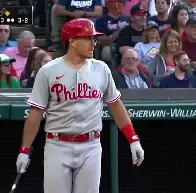 Realmuto catches a ball with his bare hand. During his at-bat.