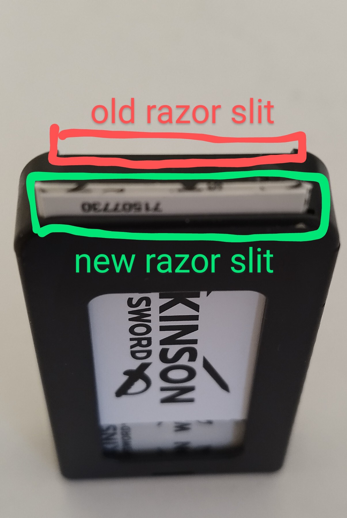 front view of razor package