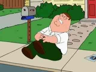 Peter Griffin holding knee