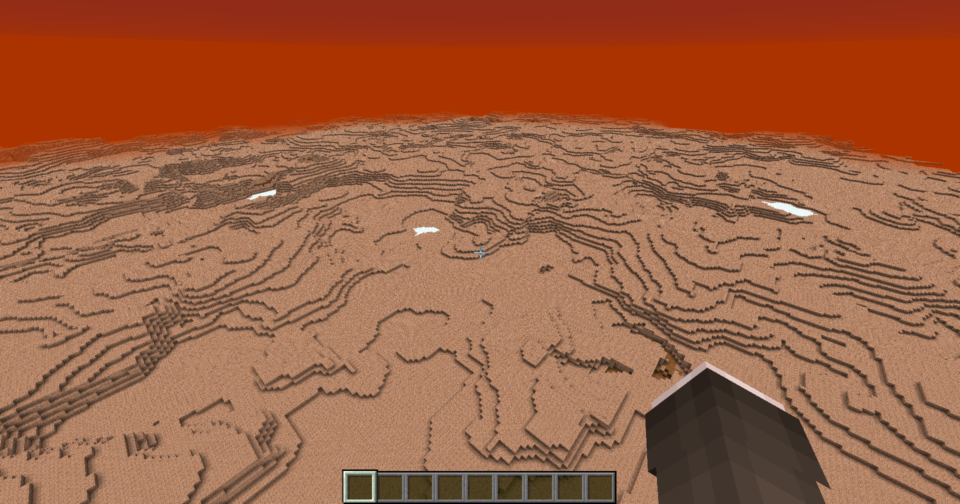Aerial view of Mars in my mod pack