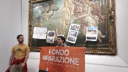 Climate activists target Botticelli's 'Birth of Venus' in Florence's Uffizi Gallery
