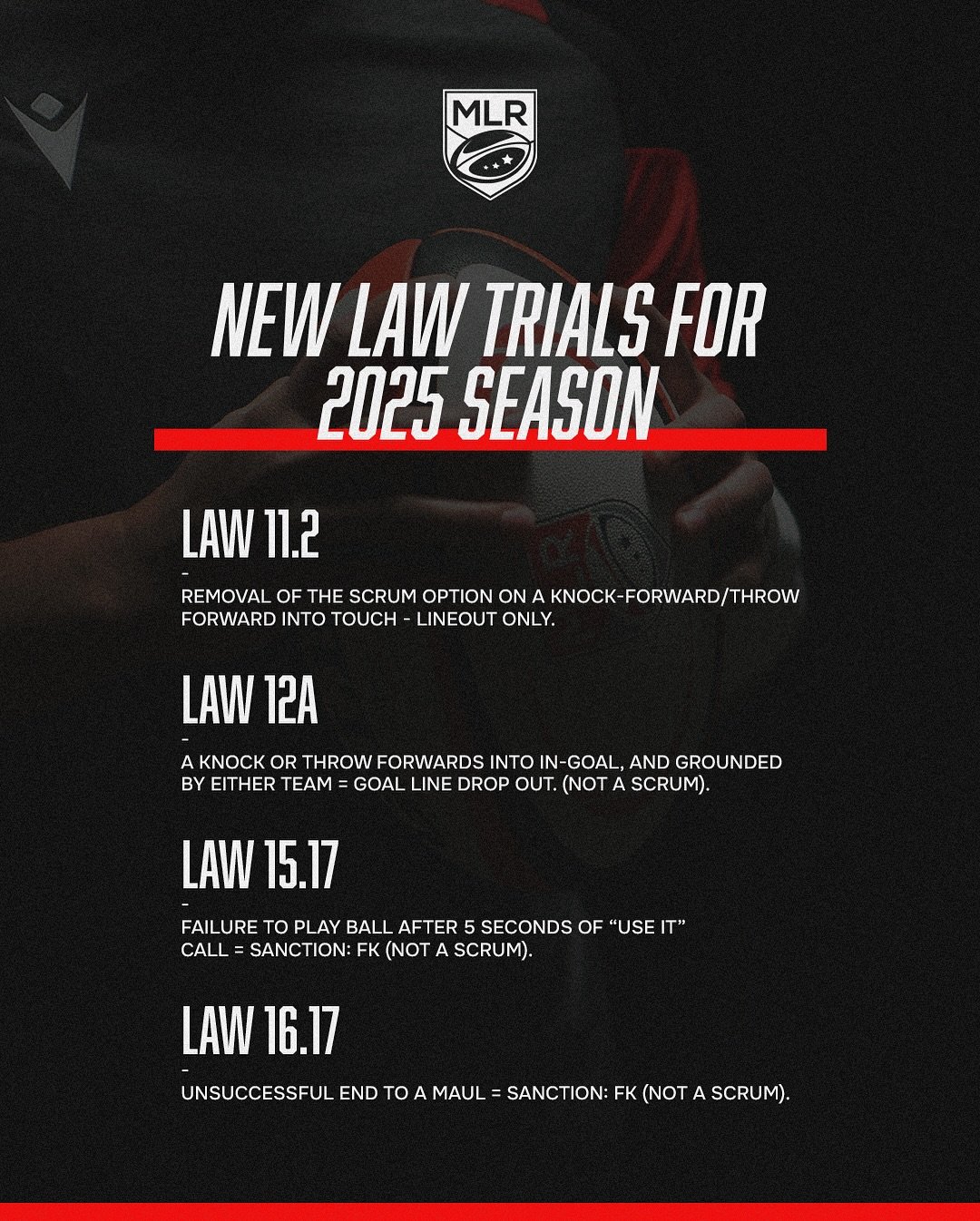 New law trials for 2025 season