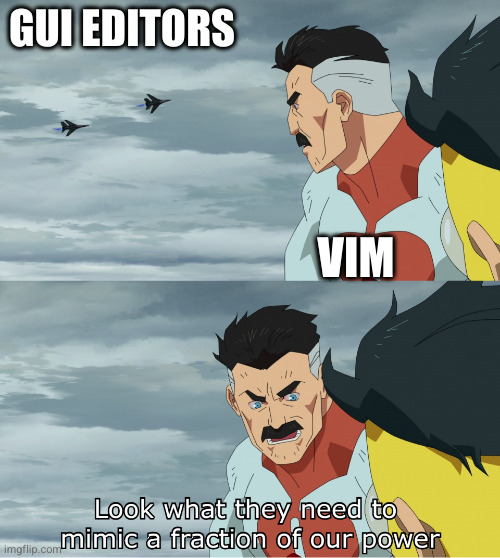 Look what they need to mirror a fraction of Vim's power meme from Invincible
