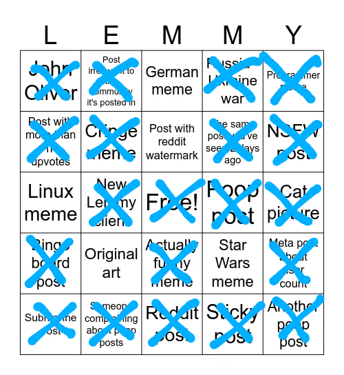 my Lemmy bingo