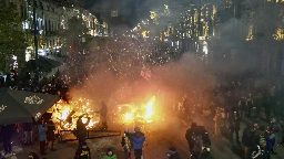 Georgian protesters clash with police for a second night after EU talks are suspended