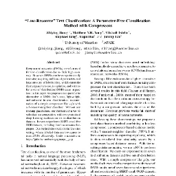 “Low-Resource” Text Classification: A Parameter-Free Classification Method with Compressors