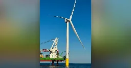 The first turbine is up at the US’s first commercial offshore wind farm