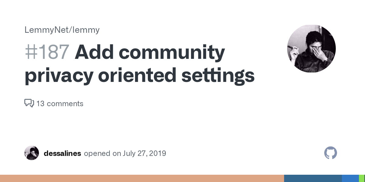 Add community privacy oriented settings · Issue #187 · LemmyNet/lemmy