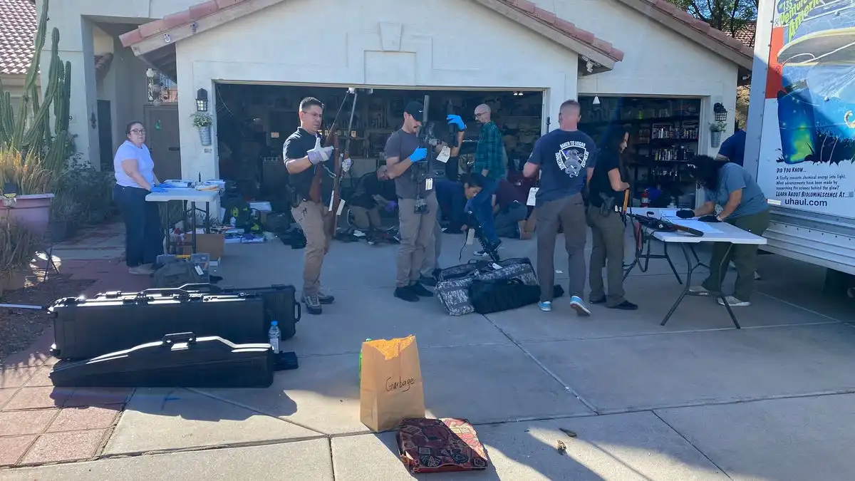 FBI finds hundreds of weapons at home of suspect in Arizona Democratic Party office shooting