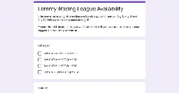 Lemmy iRacing League Availability